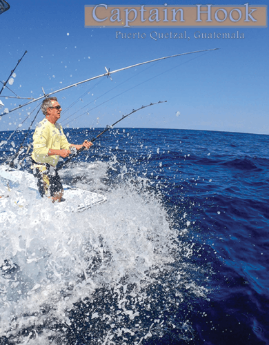 captain hook angler wave splash when big game fishing