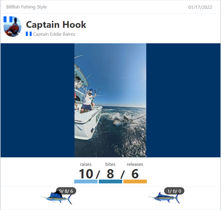 captapp fish report for captain hook January 17 2022