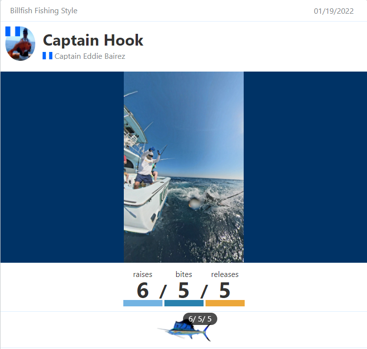 captapp fish report captain hook January 19 2022