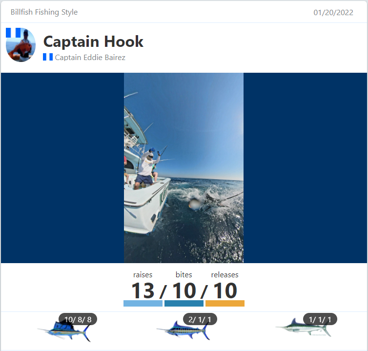 captapp fish report captain hook January 20 2022