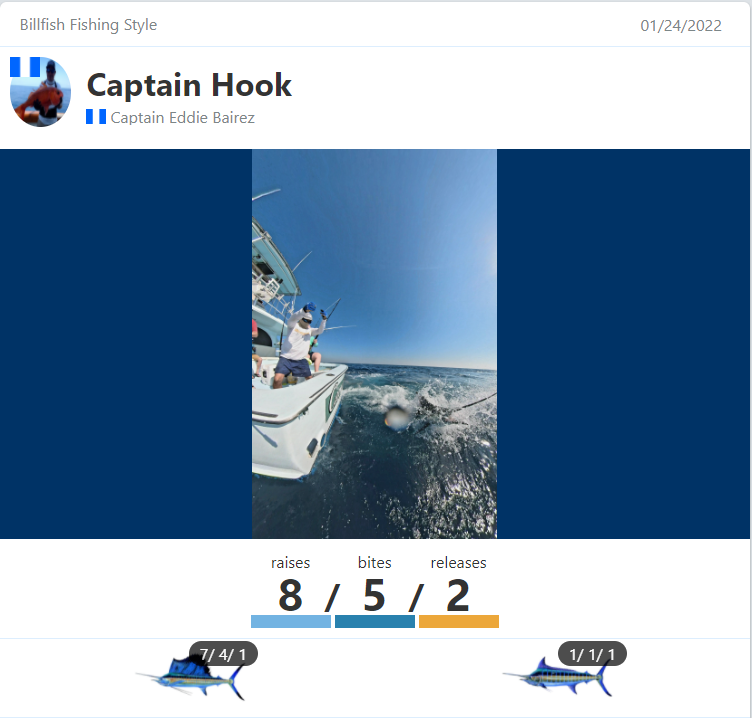 captapp fish report captain hook January 24 2022