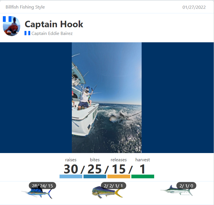 captapp fish report captain hook january 27 2022